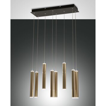 Fabas Luce Prado Hanglamp LED Goud, Zwart, 8-lichts