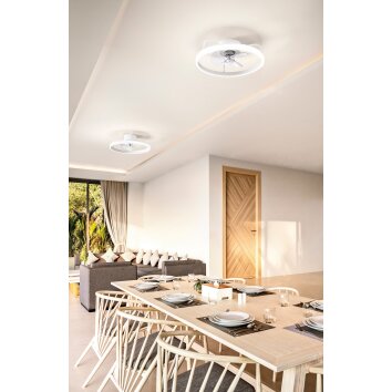 Fabas Luce Relais plafondventilator LED Wit, 1-licht