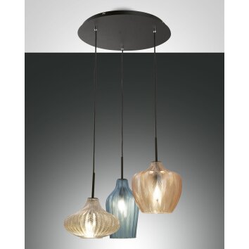 Fabas Luce Olbia Hanglamp Zwart, 3-lichts