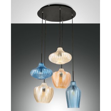 Fabas Luce Olbia Hanglamp Zwart, 3-lichts