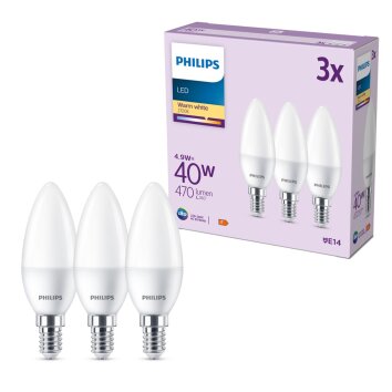 Philips Classic Set van 3 LED E14 4,9 Watt 2700 Kelvin 470 Lumen