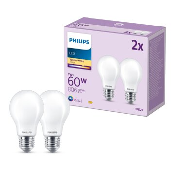 Philips Classic Set van 2 LED E27 7 Watt 2700 Kelvin 806 Lumen