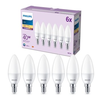 Philips Classic Set van 6 LED E14 4,9 Watt 2700 Kelvin 470 Lumen