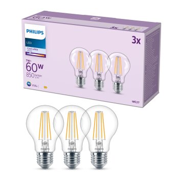 Philips Classic Set van 3 LED E27 7 Watt 4000 Kelvin 850 Lumen