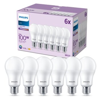 Philips Klassiek Set van 6 LED E27 13 Watt 4000 Kelvin 1521 Lumen