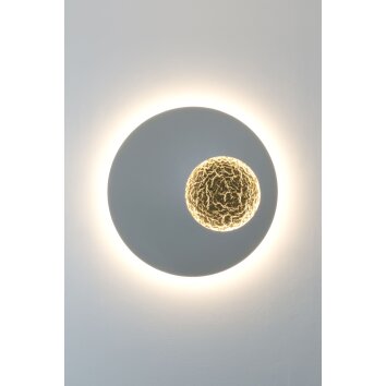 Holländer LUNA Muurlamp LED Goud, Grijs, 2-lichts