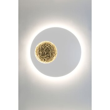 Holländer LUNA Muurlamp LED Goud, Wit, 2-lichts