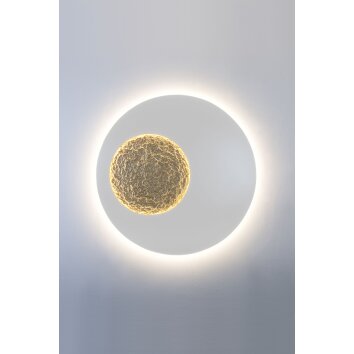 Holländer LUNA Muurlamp LED Goud, Wit, 2-lichts