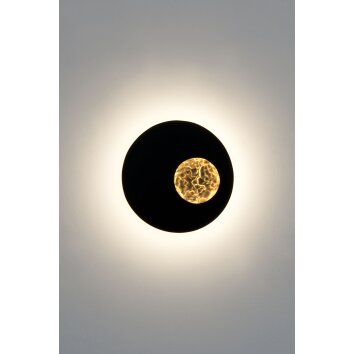 Holländer LUNA Muurlamp LED Bruin, Goud, Zwart, 2-lichts