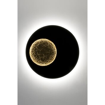 Holländer LUNA Muurlamp LED Bruin, Goud, Zwart, 2-lichts