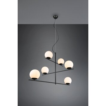 Trio Pure Hanglamp Zwart, 6-lichts