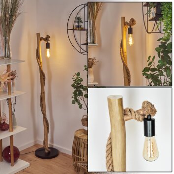 Riekje Staande lamp Natuurlijke kleuren, Zwart, 1-licht