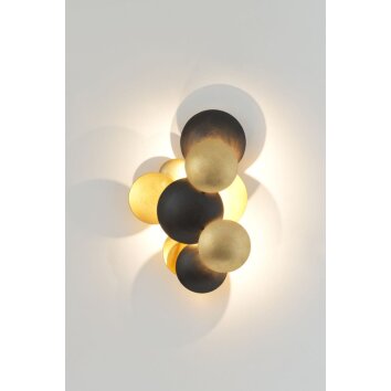 Holländer BOLLADARIA PICCOLO Muurlamp LED Bruin, Goud, Zwart, 3-lichts