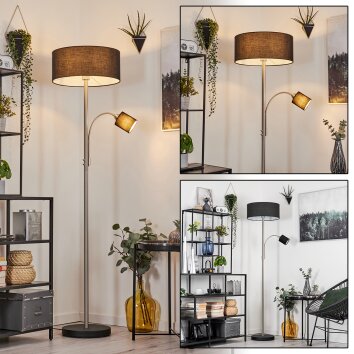 Murteirinha Staande lamp Nikkel mat, Zwart, 2-lichts