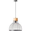 Brilliant Avia Hanglamp Hout licht, Zwart, 1-licht