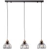 Brilliant Avia Hanglamp Hout licht, Zwart, 3-lichts