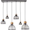 Brilliant Avia Hanglamp Hout licht, Zwart, 6-lichts