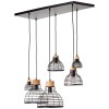 Brilliant Avia Hanglamp Hout licht, Zwart, 6-lichts