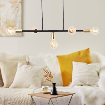 Brilliant Skylab Hanglamp Goud, Zwart, 5-lichts