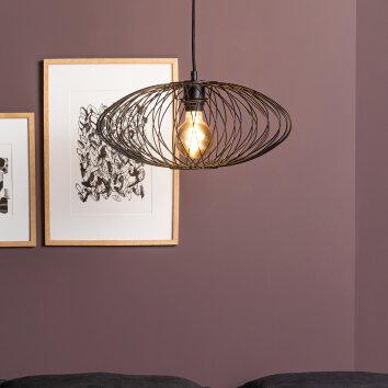 Brilliant Norden Hanglamp Zwart, 1-licht