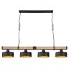 Globo RIELLY Hanger houtlook, Zwart, 4-lichts