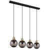 Globo POTTER Hanger Messing, Zwart, 4-lichts