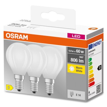 OSRAM CLASSIC P Set van 3 LED E14 5,5 Watt 2700 Kelvin 806 Lumen