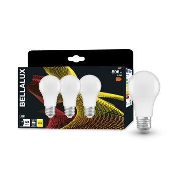 BELLALUX® CLA Set van 3 LED E27 8,5 Watt 2700 Kelvin 806 Lumen