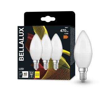 BELLALUX® CLB Set van 3 LED E14 4,9 Watt 2700 Kelvin 470 Lumen