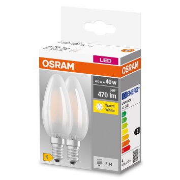 OSRAM CLASSIC B Set van 2 LED E14 4 Watt 2700 Kelvin 470 Lumen