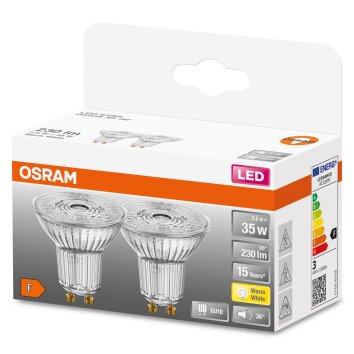 OSRAM LED STAR Set van 2 GU10 2,6 watt 2700 kelvin 230 lumen