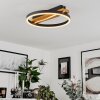 Angtasom Plafondlamp LED Bruin, houtlook, Zwart, 1-licht, Afstandsbediening