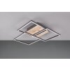 Reality Mobile Plafondlamp LED houtlook, Zwart, 1-licht, Afstandsbediening