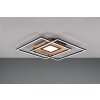 Trio Via Plafondlamp LED houtlook, Zwart, 1-licht, Afstandsbediening