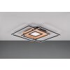 Trio Via Plafondlamp LED houtlook, Zwart, 1-licht, Afstandsbediening