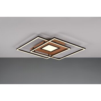 Trio Via Plafondlamp LED Goud, Zwart, 1-licht, Afstandsbediening