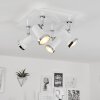 Lanrigan Plafondlamp Chroom, Wit, 4-lichts