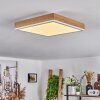 Salmi Plafondlamp LED Bruin, houtlook, Wit, 1-licht