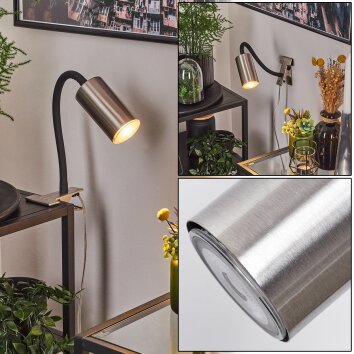 Javel Klemlamp Nikkel mat, Zwart, 1-licht