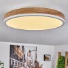 Salmi Plafondlamp LED Bruin, houtlook, Wit, 1-licht