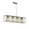 Fischer & Honsel Caydo Hanglamp Zwart, 4-lichts