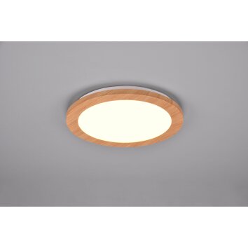 Reality Camillus Plafondpaneel LED houtlook, Wit, 1-licht