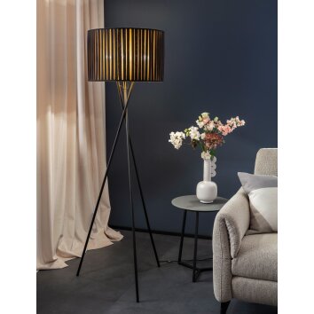 SCHÖNER WOHNEN-Kollektion Crease Staande lamp Zwart, 3-lichts