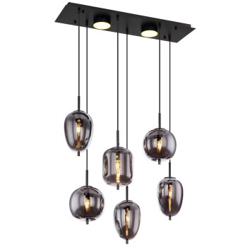 Globo BLACKY Hanger Zwart, 6-lichts