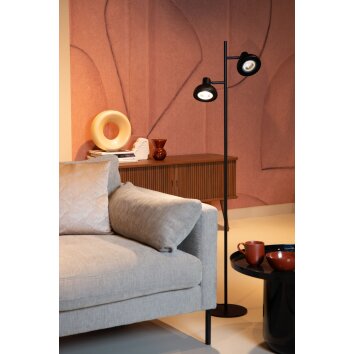 Lucide SENSAS Staande lamp Zwart, 2-lichts