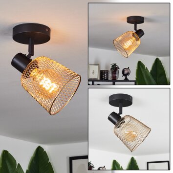 Guitton Plafondlamp Zwart, 1-licht