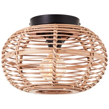 Brilliant Woodball Plafondlamp Zwart, 1-licht