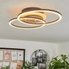 Audouin Plafondlamp LED houtlook, Zwart, 1-licht, Afstandsbediening