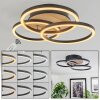 Xena Plafondlamp LED houtlook, Zwart, 1-licht, Afstandsbediening