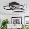 Xena Plafondlamp LED houtlook, Zwart, 1-licht, Afstandsbediening